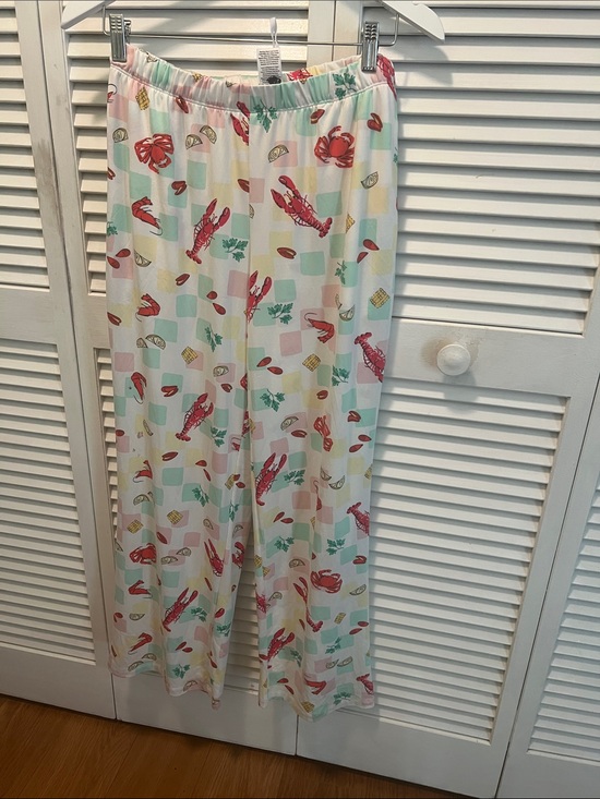PJ Pant crab & lobster print Other - #2458** Pink/blue/yellow Pajama Pants with Red Lobster Print